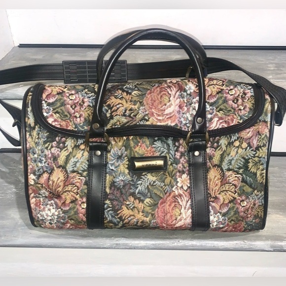 Verdi Vintage 90s Floral Tapestry Luggage matching set of 4 suit case vacation - Picture 5 of 15